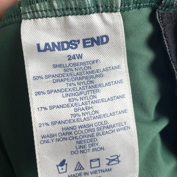 Lands End Swim Dress One-Piece Swimsuit Sz Plus 24W Modest Green - Picture 6 of 6